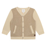 Carre'Ment Beau Cardigan Tinta Unita Scollo A V Beige Per Bambino