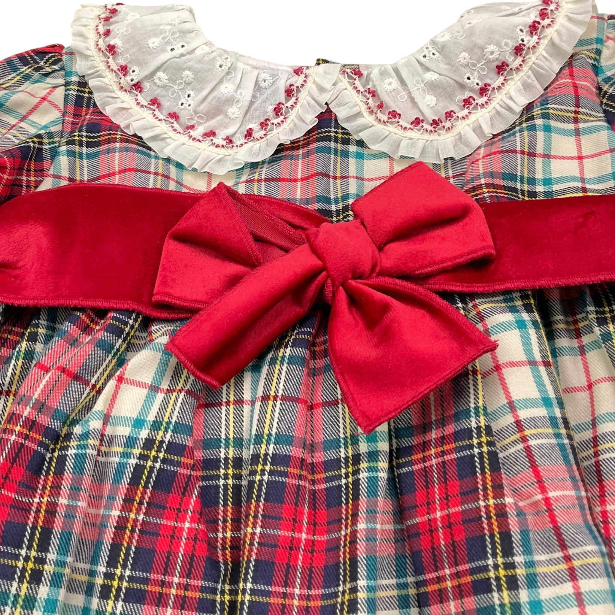 VALENTINA BEBES abito tinta unita fantasia scozzese con coulotte Rosso per Bambina MAR92 ROSSO VALENTINA BEBES 