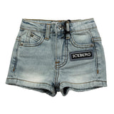 Iceberg Bermuda In Denim Tinta Unita con Girovita Regolabile per Neonato BMICE51008 AZZURRO ICEBERG 