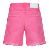 Msgm Short Tinta Unita Con Girovita Regolabile E Stampa Logo Fuxia Per Bambina