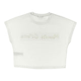 Manila Grace T-Shirt Tinta Unita con Stampa per Bambina 250TMJS25 BIANCO MANILA GRACE 