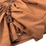 Fun & Fun Top Tinta Unita con Balze per Bambina FNJSH17103 MARRONE FUN & FUN 