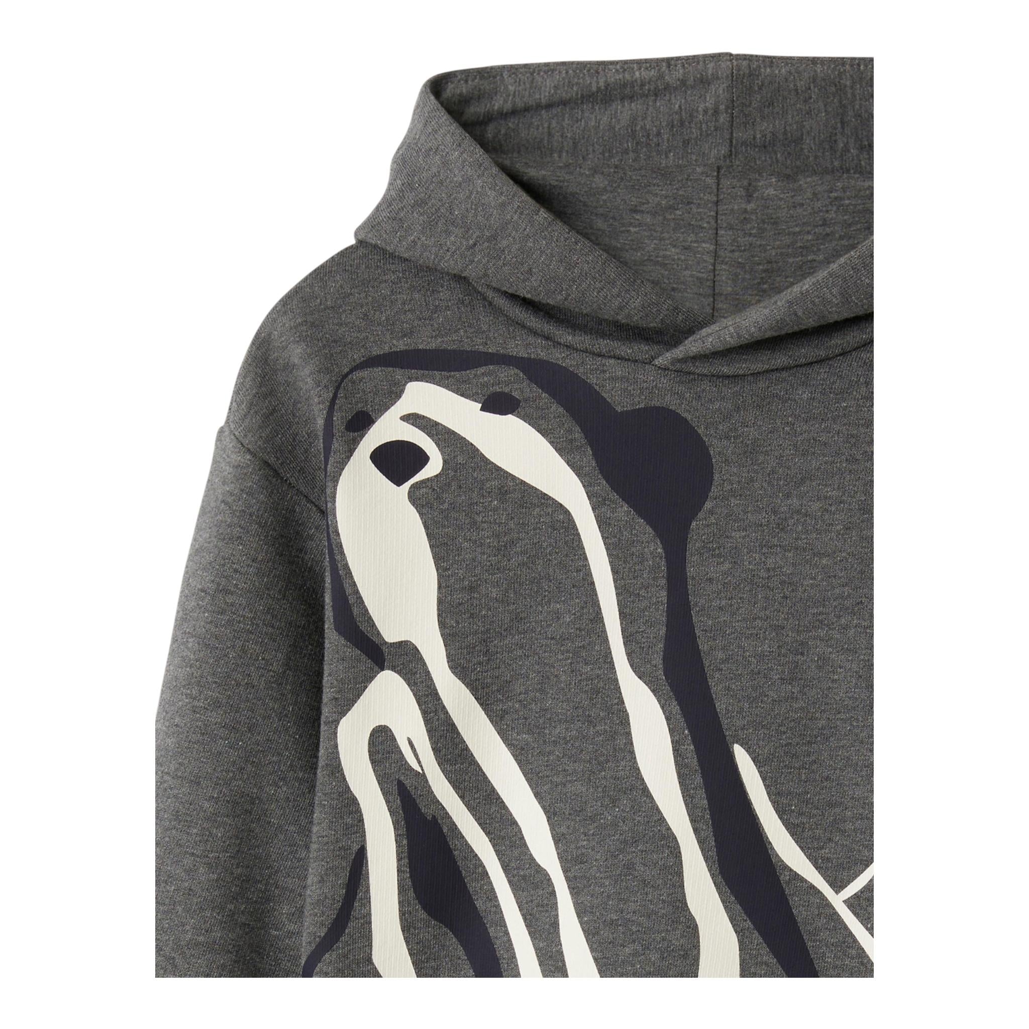 IL GUFO felpa chiusa cn cappuccio tinta unita cn stampa Grigio per Bambino A24MF287M0116 GRIGIO IL GUFO 