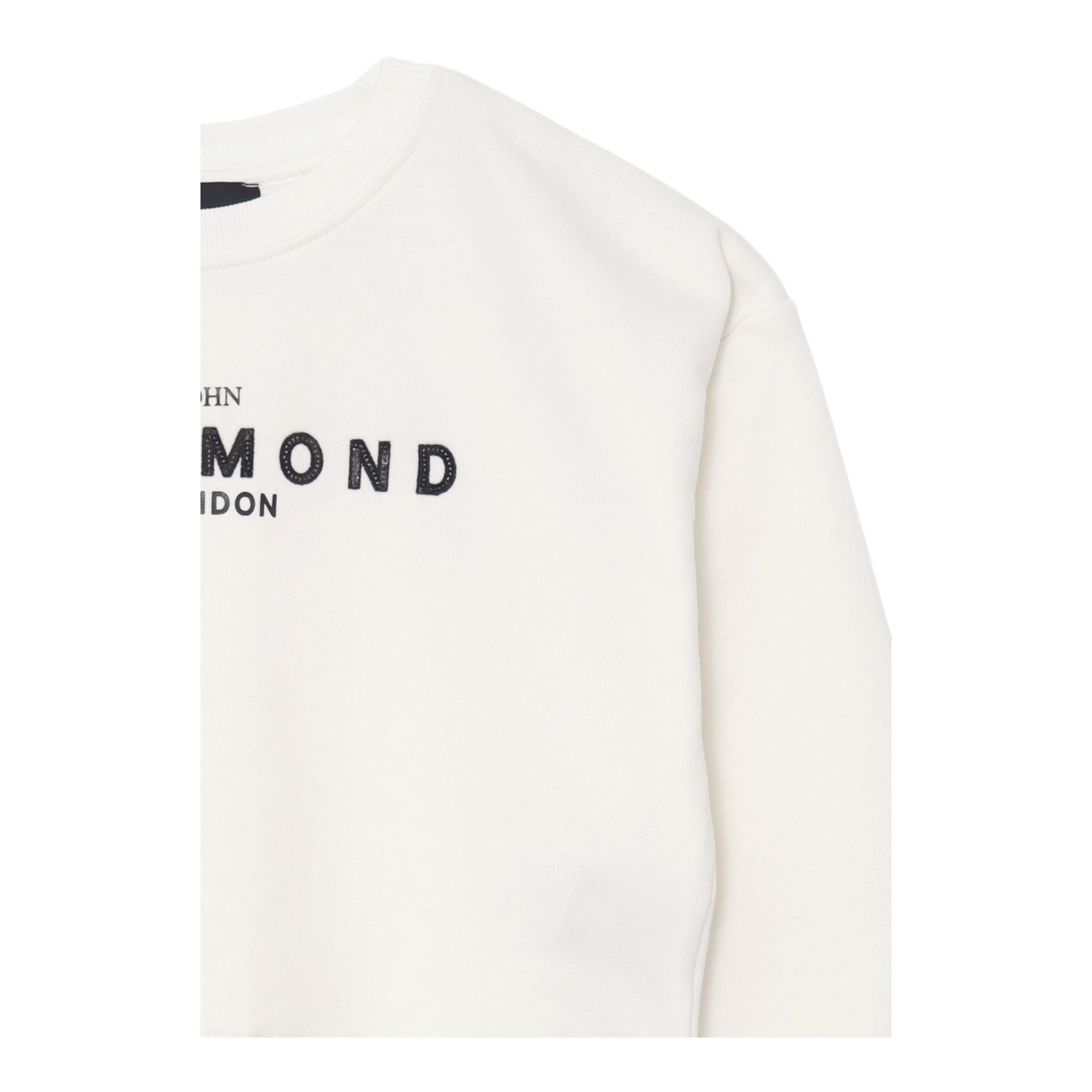 JOHN RICHMOND felpa tinta unita girocollo con stampa Bianco per Bambina RGA24053FEXXJ BIANCO JOHN RICHMOND 