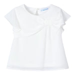 Mayoral Camicia Mezza Manica Tinta Unita per Bambina 3182 BIANCO MAYORAL 