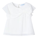 Mayoral Camicia Mezza Manica Tinta Unita per Bambina 3182 BIANCO MAYORAL 