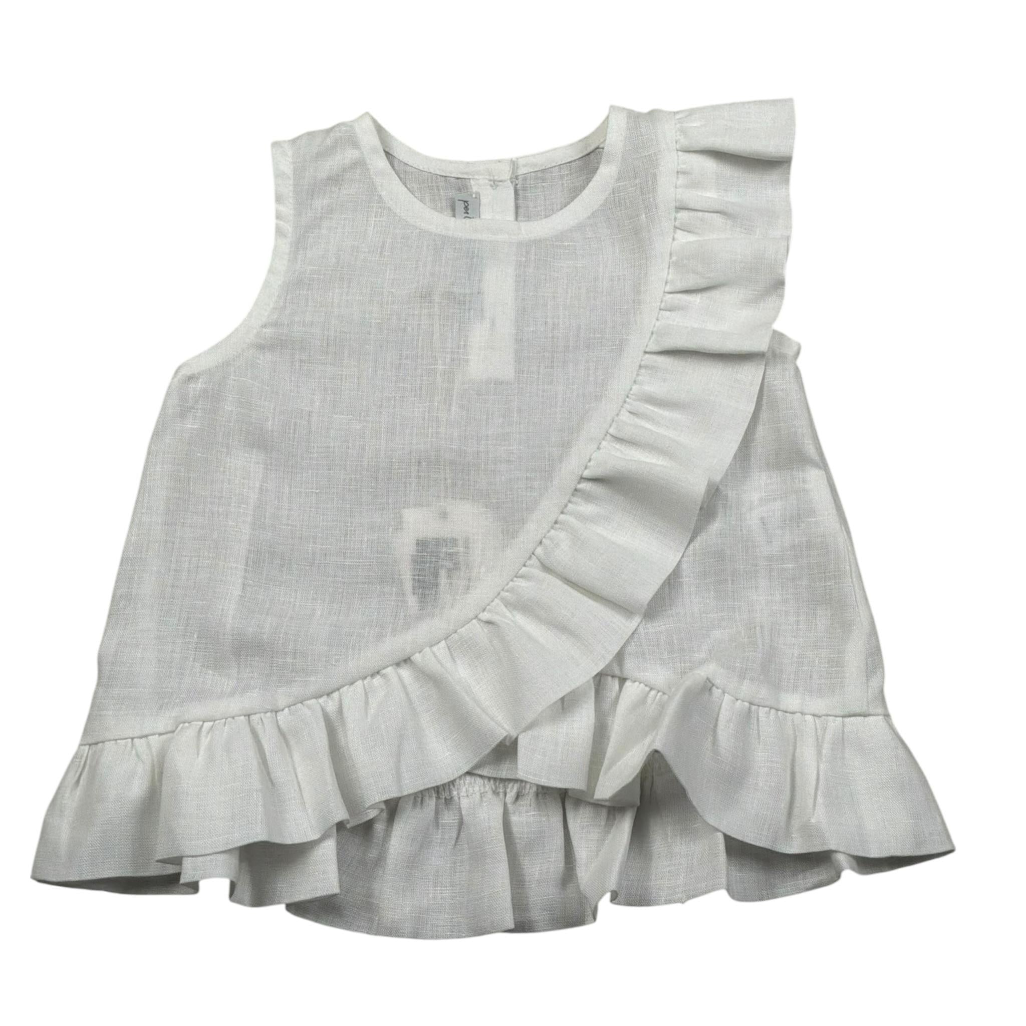 Per Te Top Giromanica tinta unita Bianco per Bambina 33981 BIANCO PER TE 