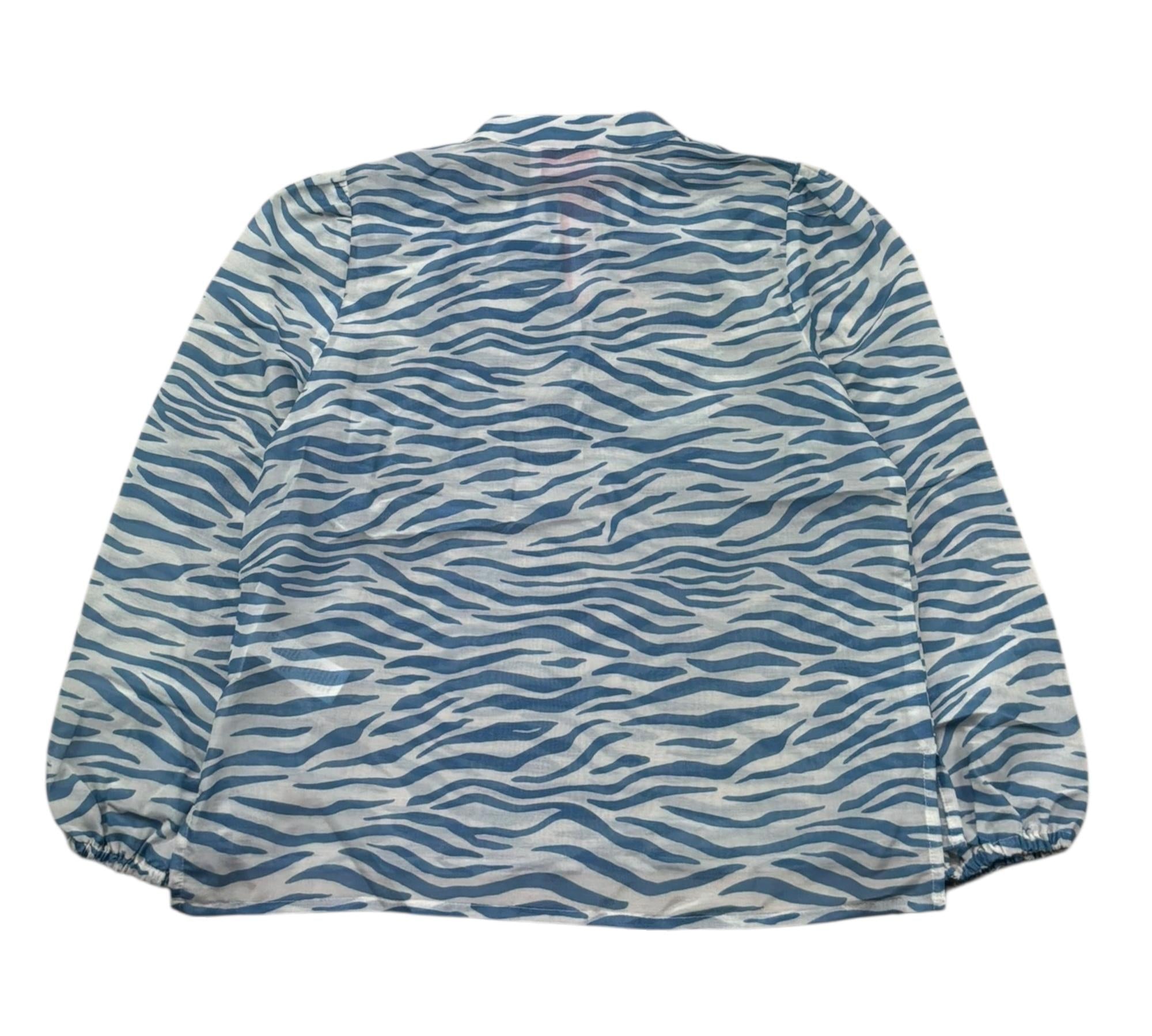 Saint Barth Camicia Manica Lunga Fantasia Zebrata per Bambina HARPER BIANCO SAINT BARTH 