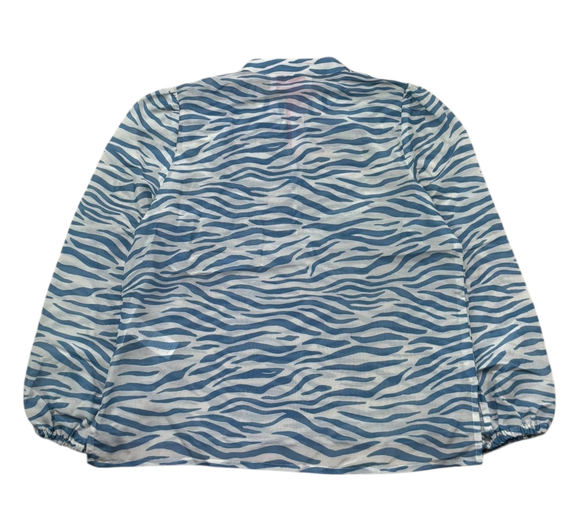 Saint Barth Camicia Manica Lunga Fantasia Zebrata per Bambina HARPER BIANCO SAINT BARTH 