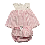 Paz Rodriguez Completo 2 Pezzi Camicia-Culotte Rosa Per Neonata