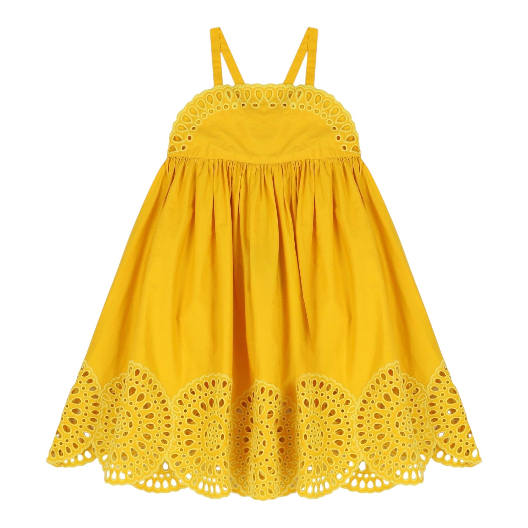 Stella Mccartney Abito Tinta Unita Traforato per Bambina TU1B92 GIALLO STELLA McCARTNEY 