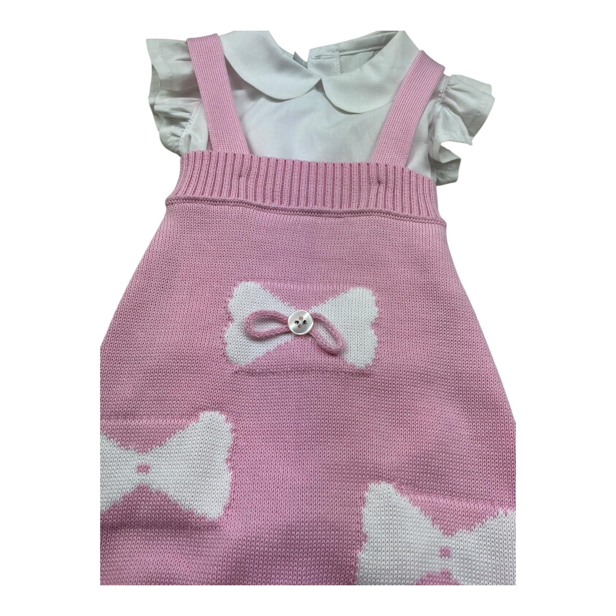 I Delfi Completo 2 Pezzi Camica-Salopette per Neonata 25P5049 ROSA I DELFI 