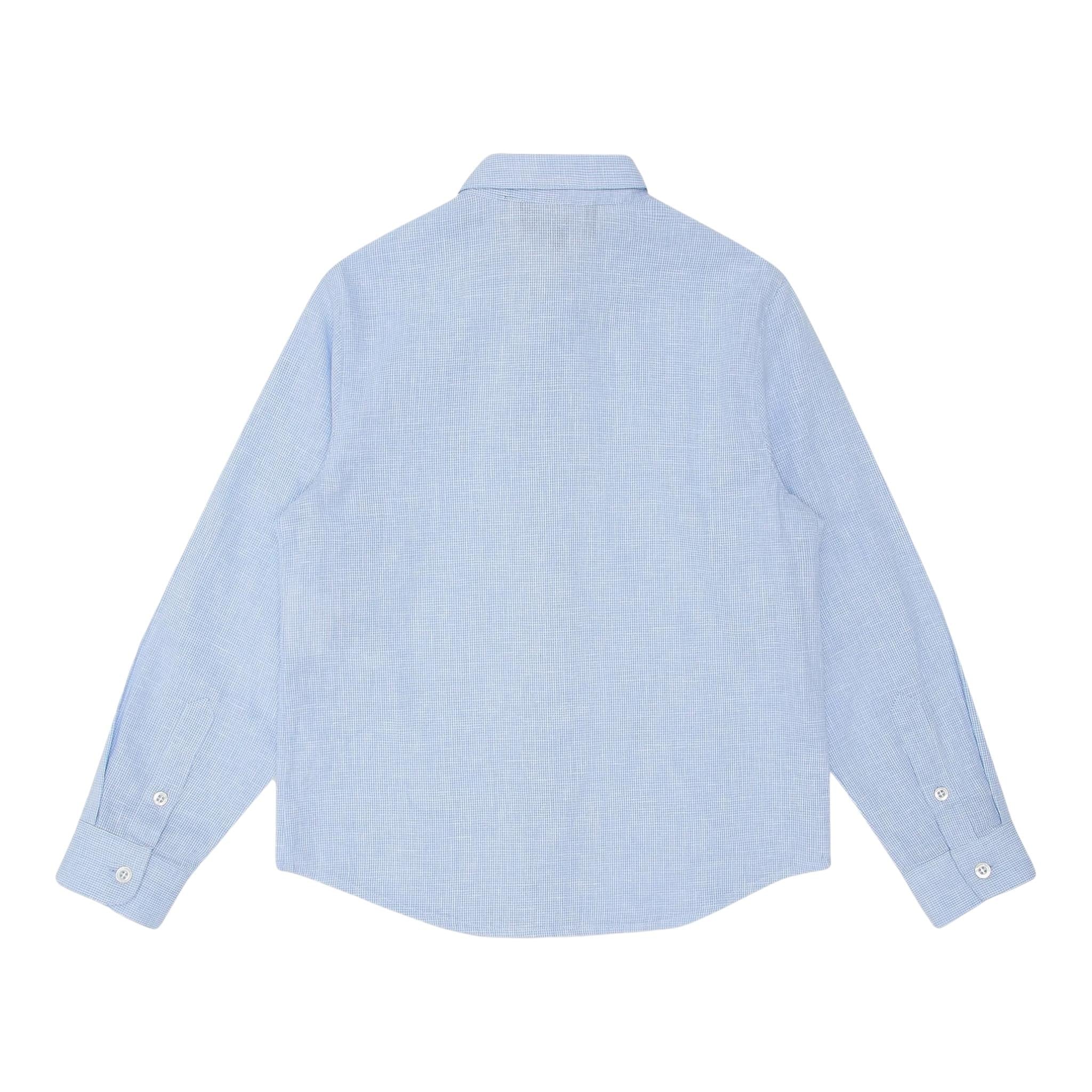 Emporio Armani Camicia Tinta Unita con Manica Lunga E Microfantasia per Bambino 3D4CJD AZZURRO EMPORIO ARMANI 