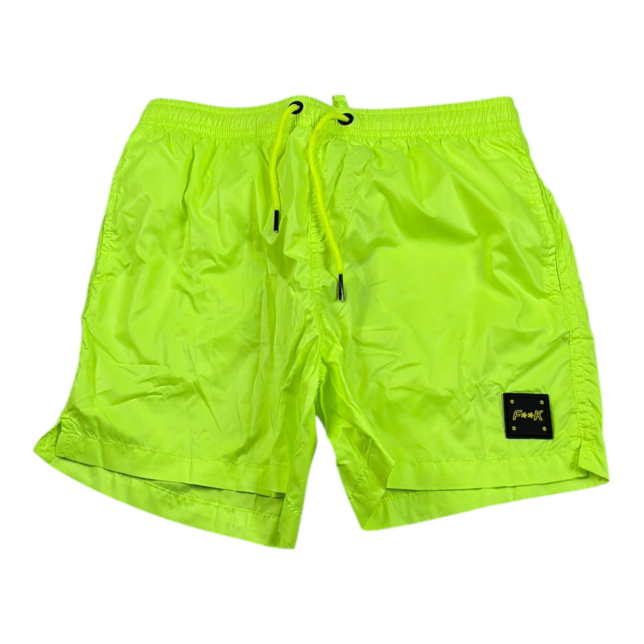 F**K Costume Modello Bermuda Tinta Unita con Logo per Bambino FJ242002FY GIALLO FLUO F**K 