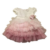 Monnalisa Abito Mezza Manica con Gonna Tulle per Neonata 73E900 BIANCO MONNALISA 