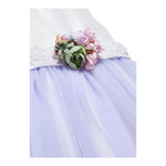 Abel & Lula Abito Giromanica Bicolore con Tulle per Bambina 5052 BIANCO/LILLA ABEL & LULA 