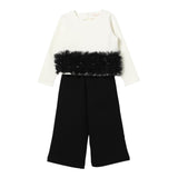 LIU JO completo shirt-pantalone bicolore Panna/nero per Bambina KF4111XX PANNA/NERO LIU JO 