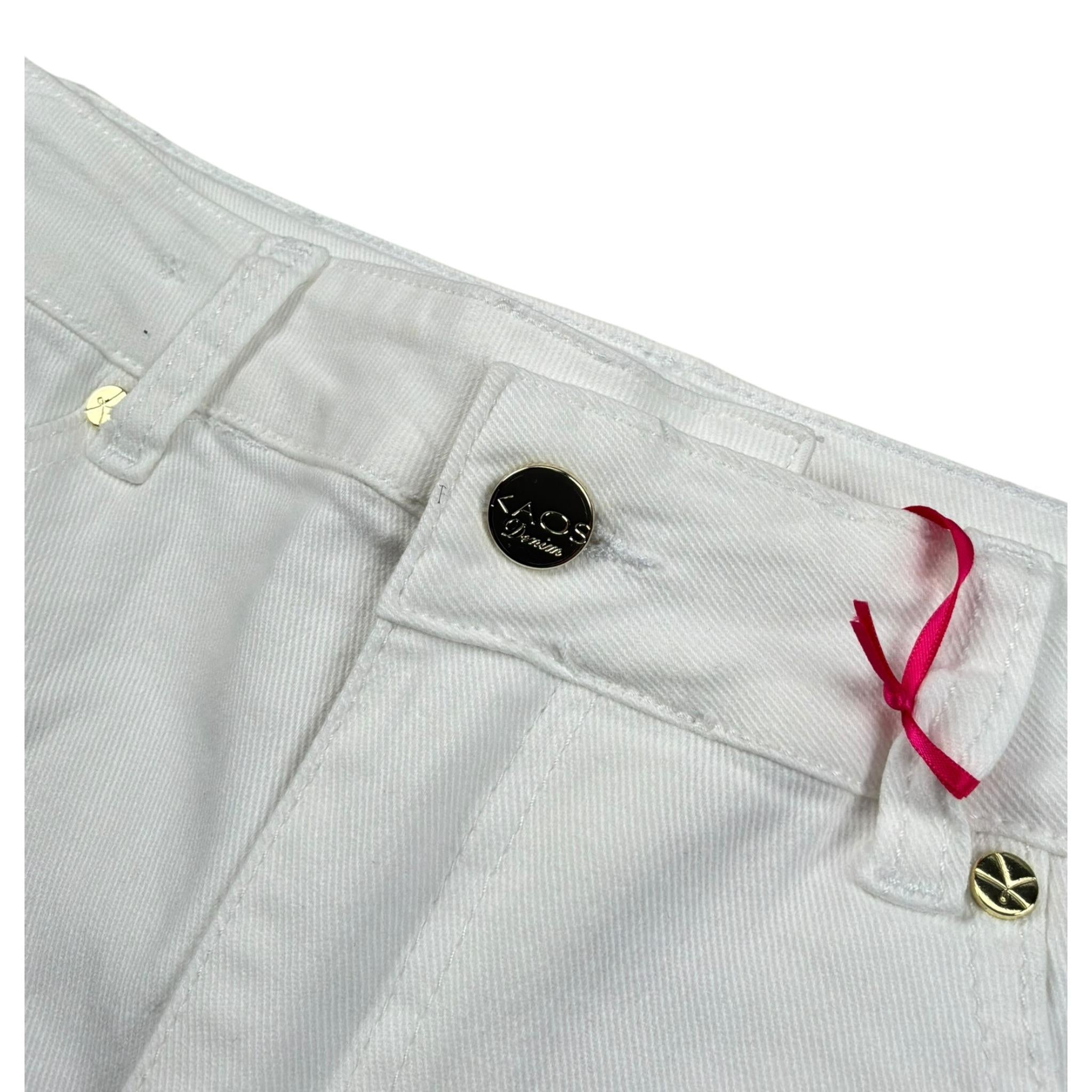 Kaos Short Tinta Unita con Girovita Regolabile per Bambina KS196 BIANCO KAOS 