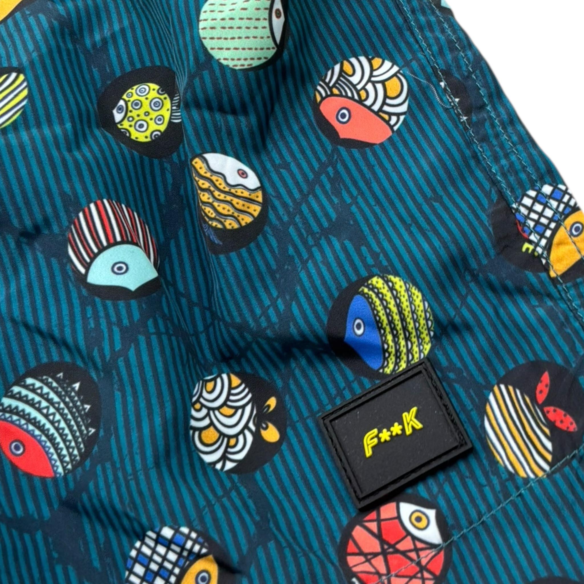 F**K Costume Modello Bermuda Tinta Unita con Fantasia per Bambino FJ25J04BA30X21 VERDE F**K 