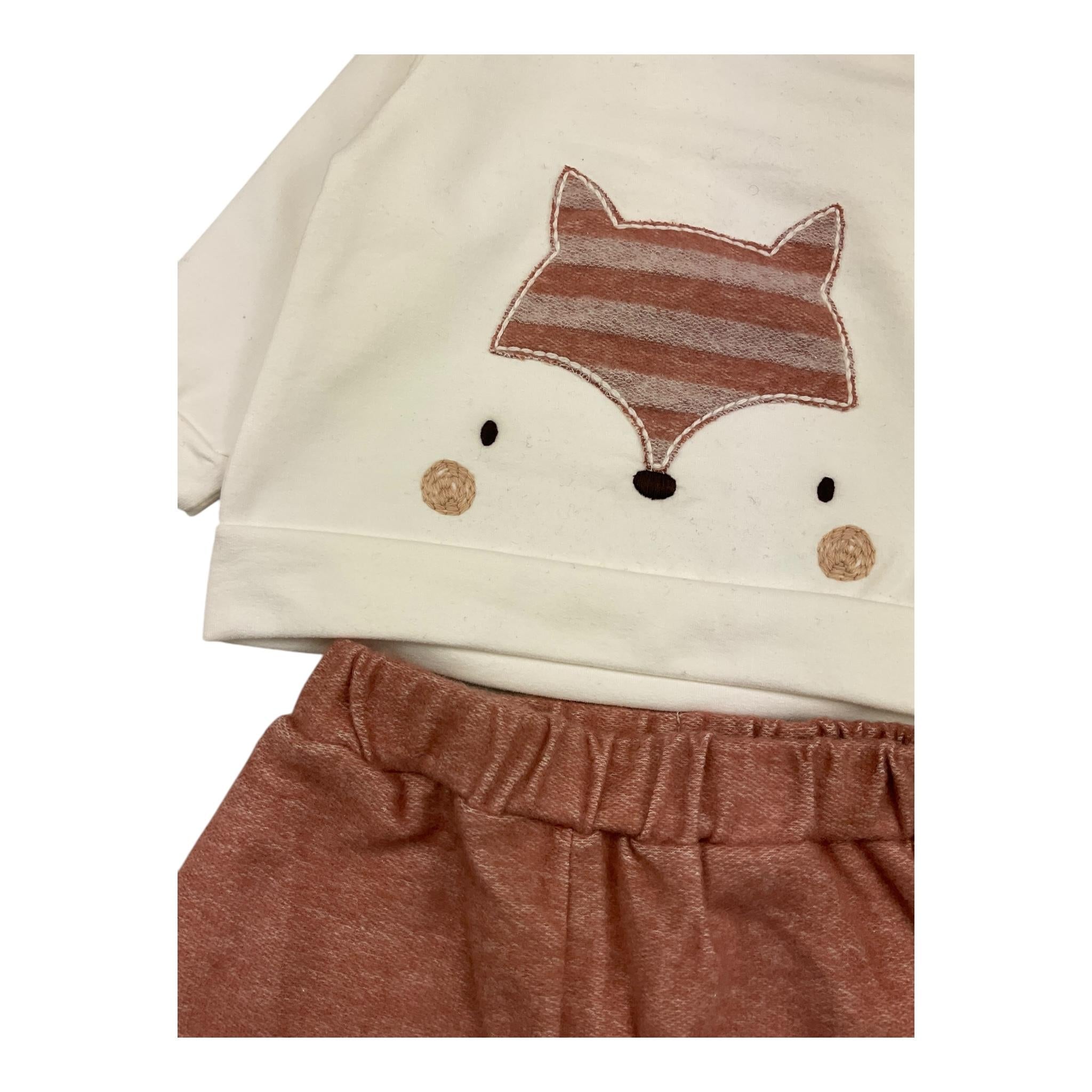 LALALU' completo 3 pezzi felpa-pantalone bicolore Bianco/rosa per Neonata CFL04N BIANCO/ROSA LALALU' 