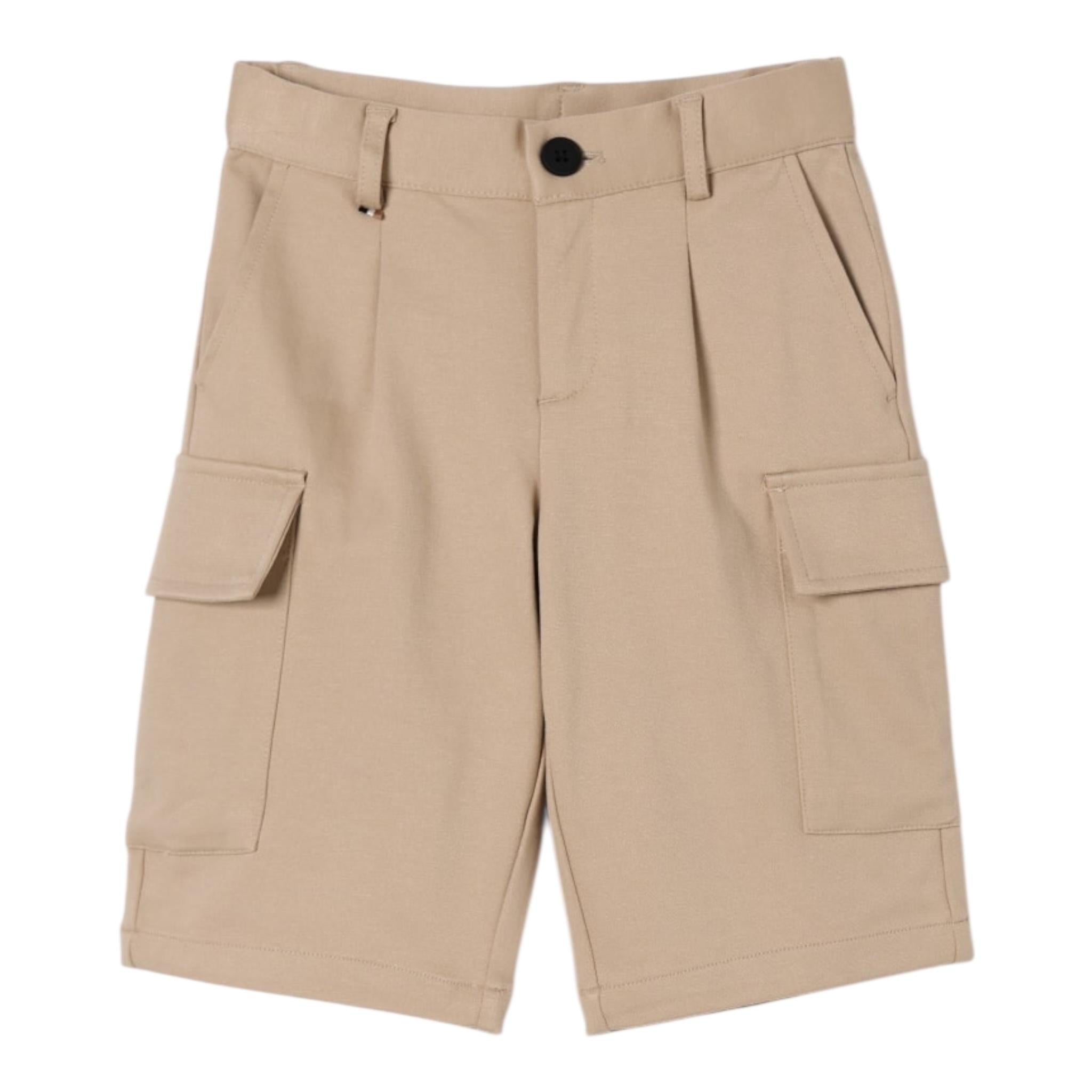 Boss Bermuda Tinta Unita con Girovita Regolabile per Bambino J51996 BEIGE BOSS 