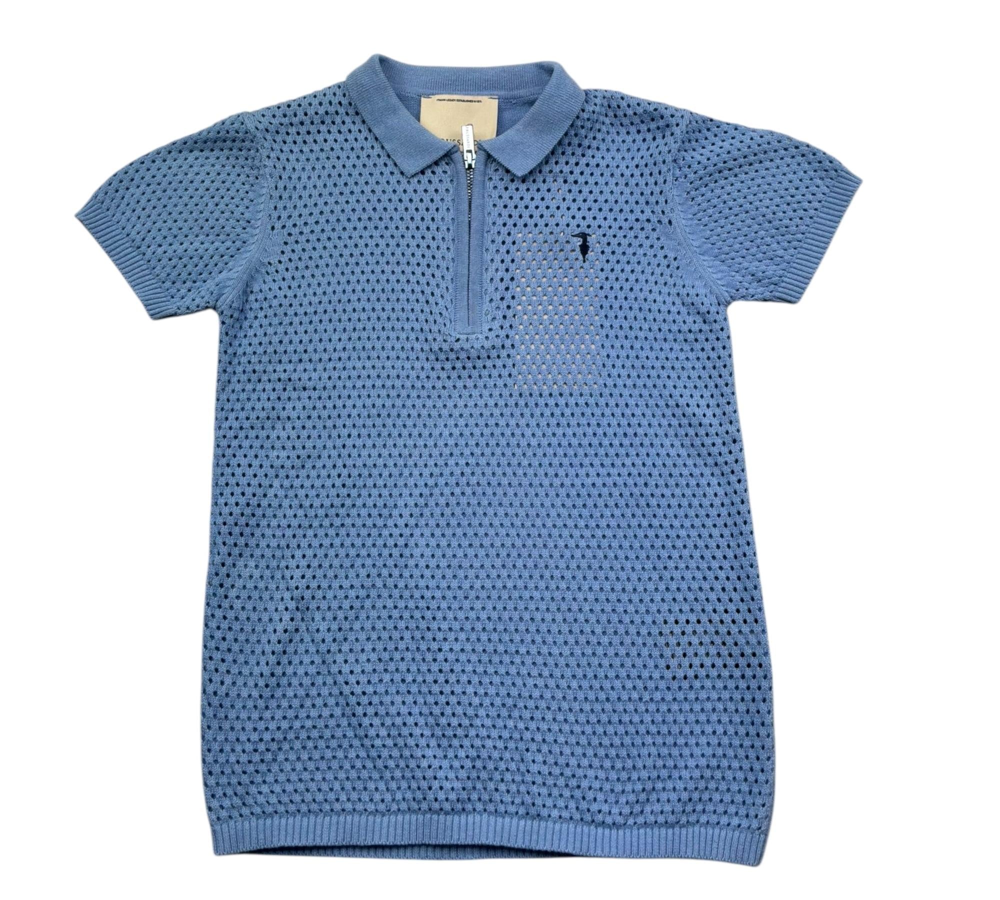 Trussardi Polo Mezza Manica Tinta Unita Traforato per Bambino TBP26063PO AZZURRO TRUSSARDI 