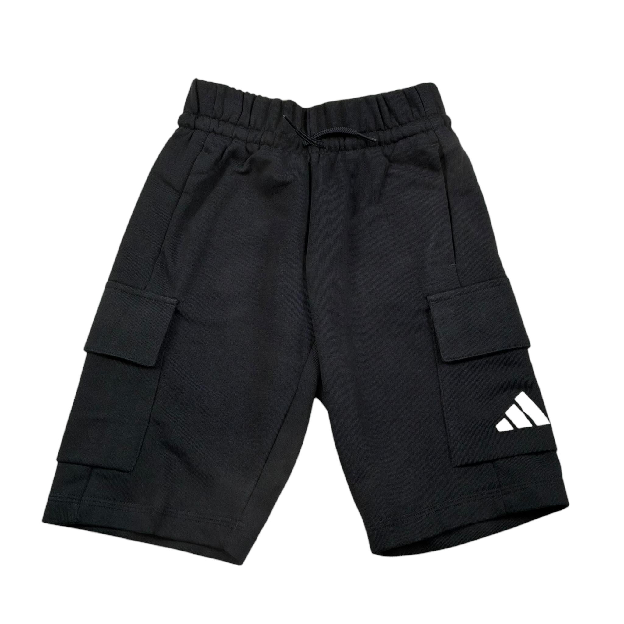 Adidas Bermuda Tinta Unita con Logo per Bambino JE3963 NERO Adidas 