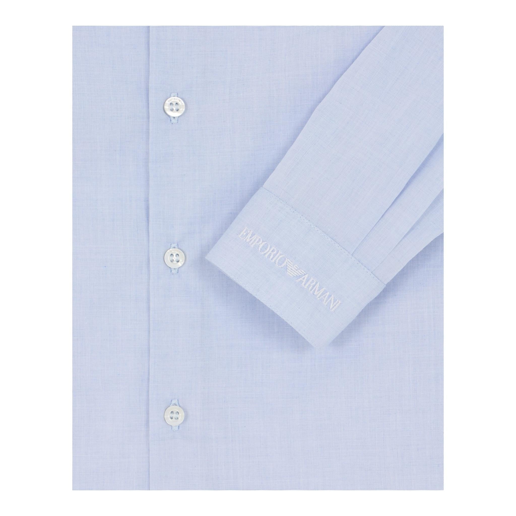 Emporio Armani Camicia Tinta Unita Manica Lunga per Bambino EB000062 AZZURRO EMPORIO ARMANI 