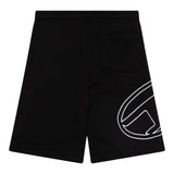 Diesel Bermuda In Tuta Tinta Unita con Logo per Bambino J02273X NERO DIESEL 