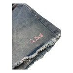 Saint Barth Short In Denim Tinta Unita con Cintura per Bambina KOK0001 AZZURRO SAINT BARTH 