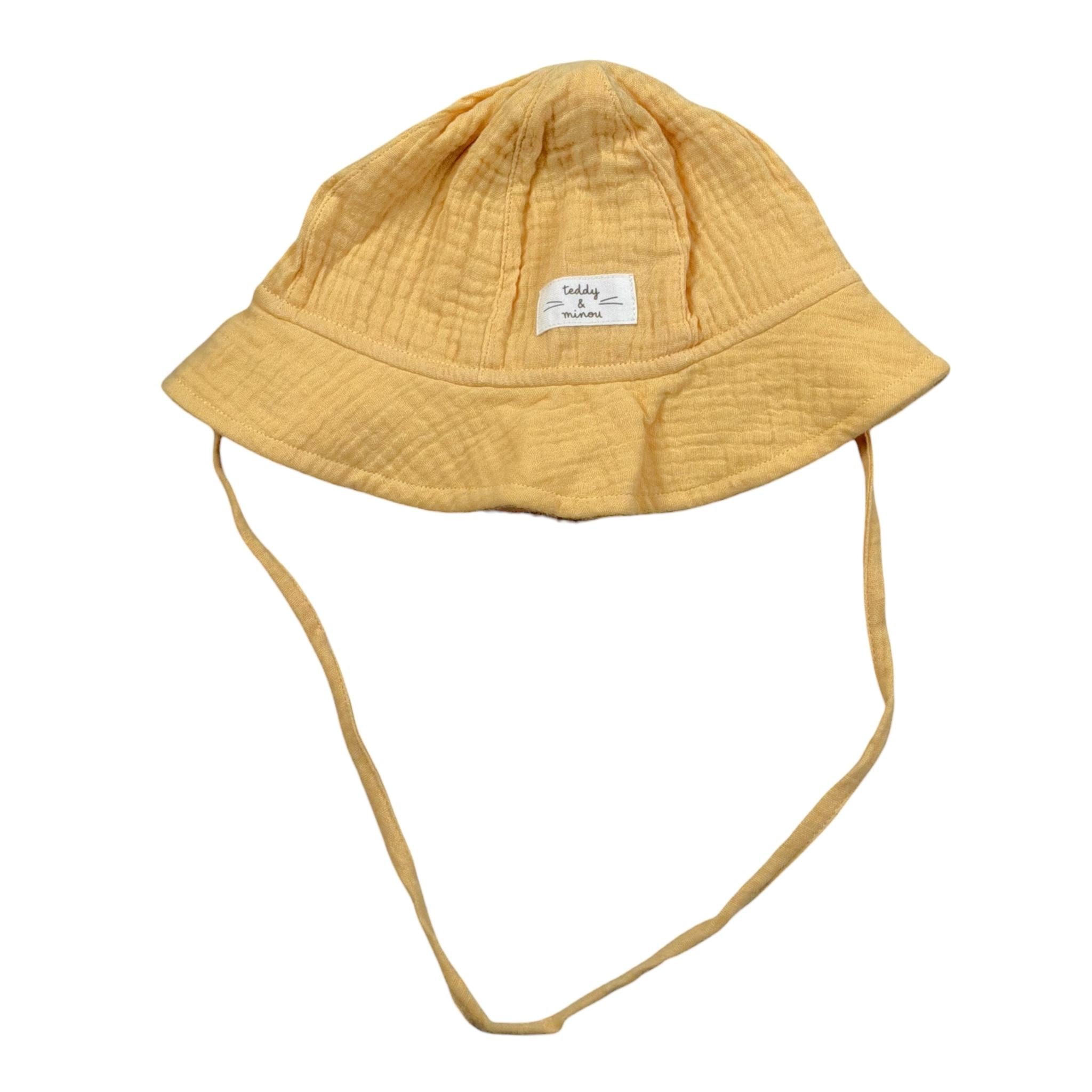 Teddy E Minou Cappello Tinta Unita Modello Pescatore per Neonato E25AC029C0070 GIALLO TEDDY E MINOU 