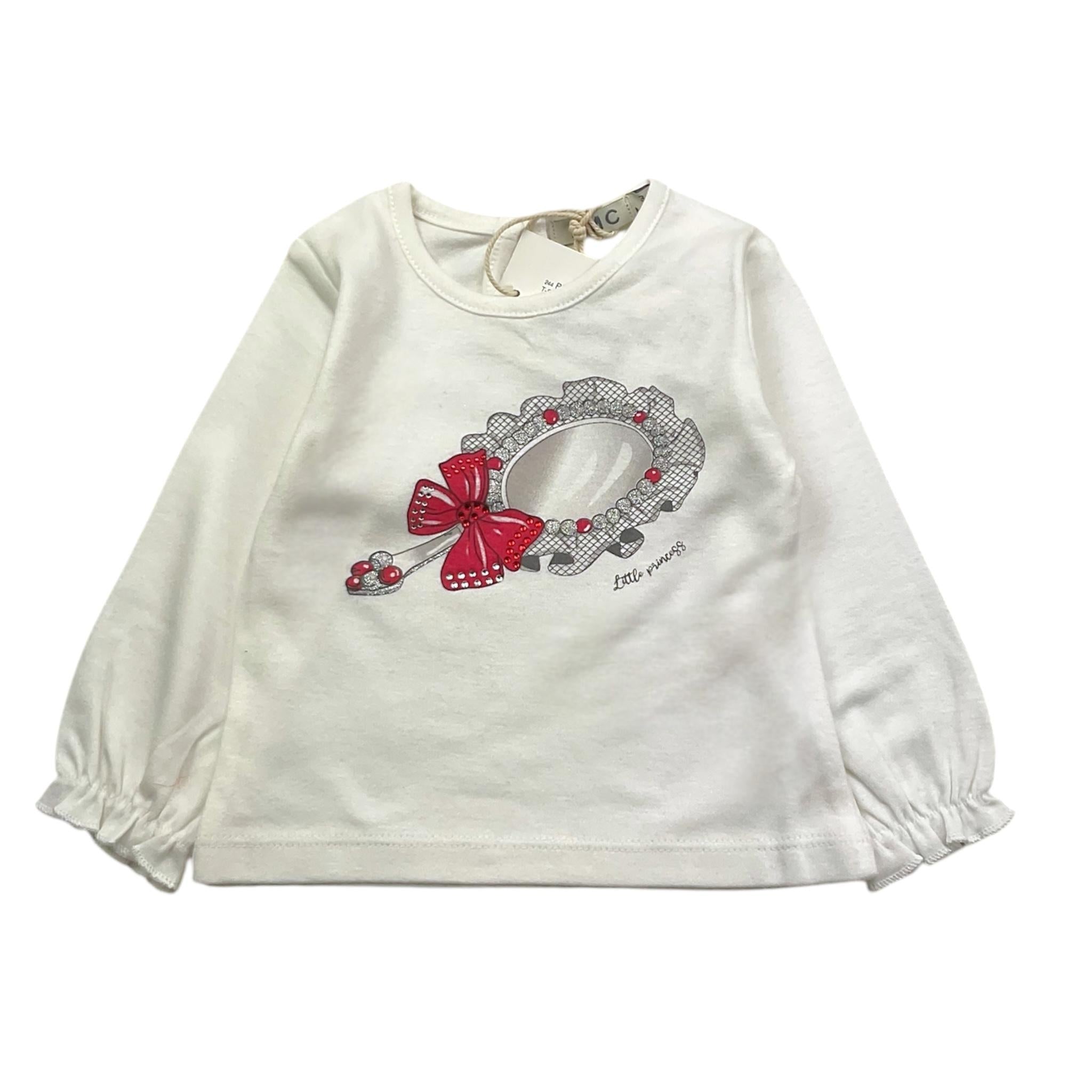 EMC shirt gircollo tinta unita con stampa Bianco per Neonata BX2282 BIANCO EMC 