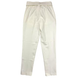 Twinset Pantalone Tinta Unita Con Cinturino Panna Per Bambina