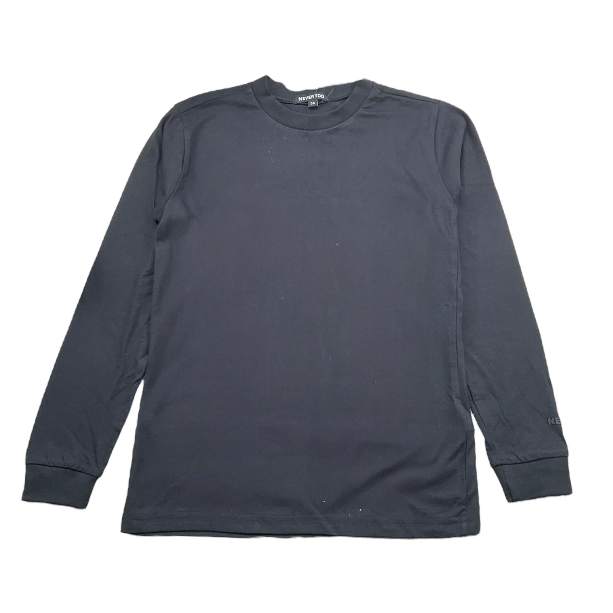 NEVER TOO shirt girocollo tinta unita con logo Nero per Bambino NT2115R NERO NEVER TOO 