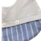 I Delfi Bavetta Bicolore con Fantasia A Righe per Neonato 25P5273 BIANCO I DELFI 