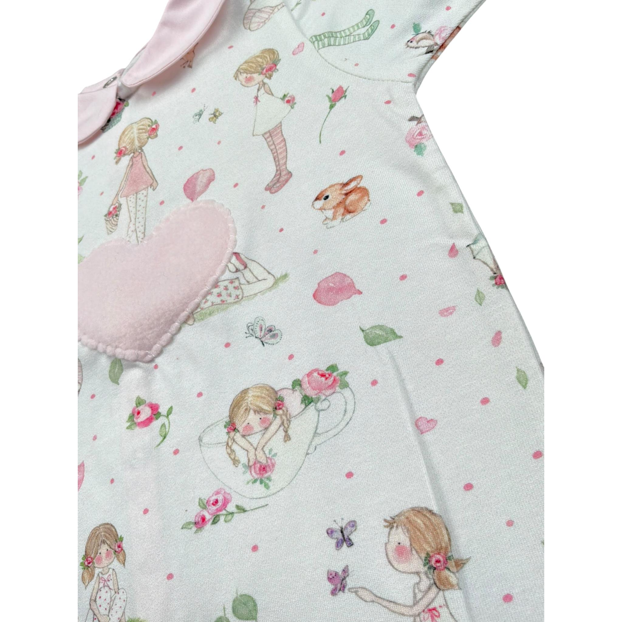 Le Piccoline Del Cuore Completo 3 Pezzi Pagliaccetto-Cappello-Babbucce per Neonata EOEO BIANCO LE PICCOLINE DEL CUORE 