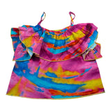 Mariuccia Top Multicolor A Bretelle con Rouches Fuxia per Bambina T338 FUXIA MARIUCCIA 