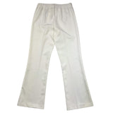 pantalone tinta unita modello zampa con elastico in vita