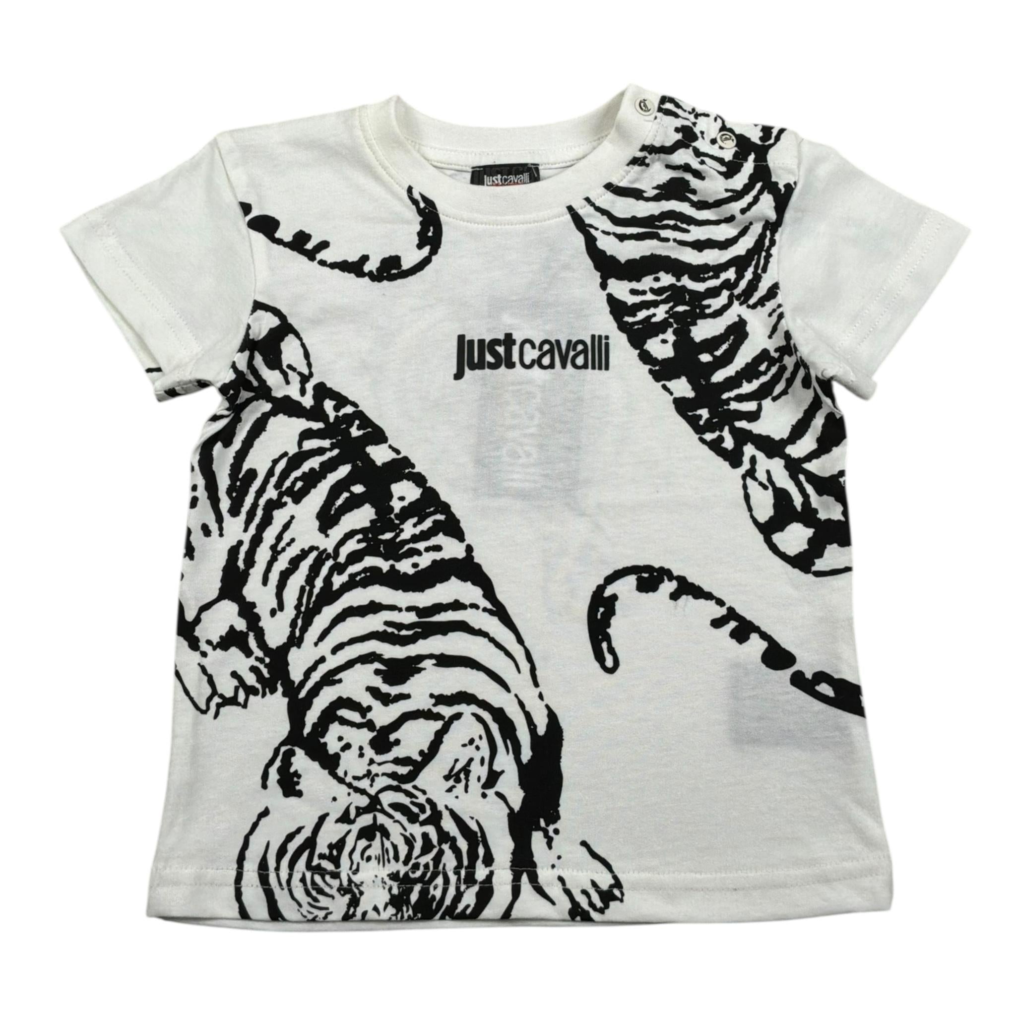 Just Cavalli T-Shirt Girocollo Tinta Unita con Logo per Neonato JIP26130TS BIANCO JUST CAVALLI 