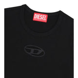 Diesel T-Shirt Girocollo Tinta Unita con Logo per Bambina J01830X NERO DIESEL 