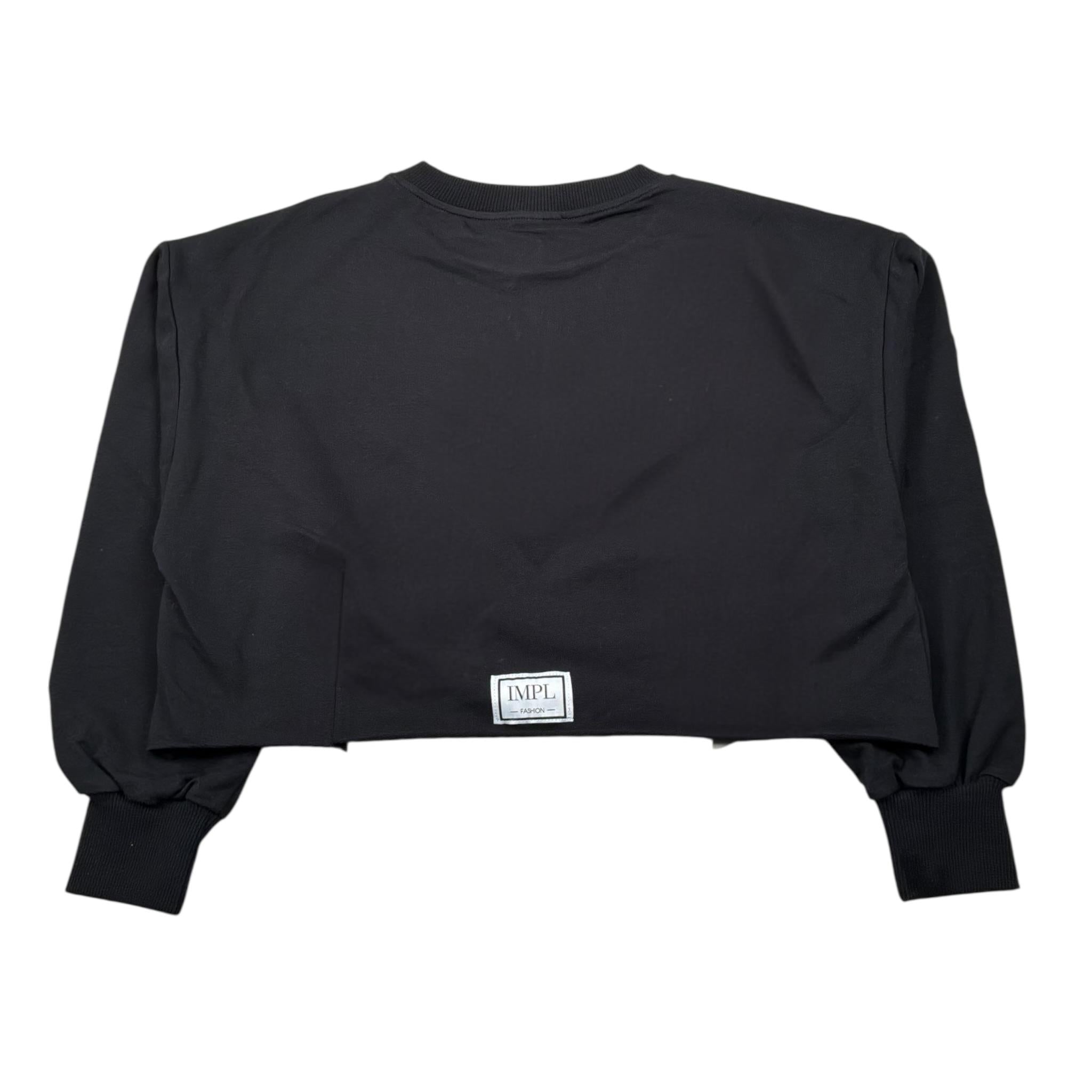 Imperial Felpa Chiusa Modello Crop Tinta Unita per Bambina LB39042G75 NERO IMPERIAL 