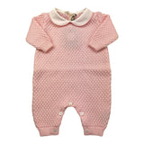 LITTLE BEAR tutina manica lunga tinta unita con colletto in contrasto Rosa per Neonata 9101X ROSA LITTLE BEAR 