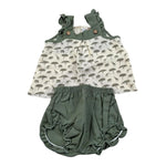 Calamaro Completo 2 Pezzi Camicia-Culotte per Bambina 17720J VERDE CALAMARO 