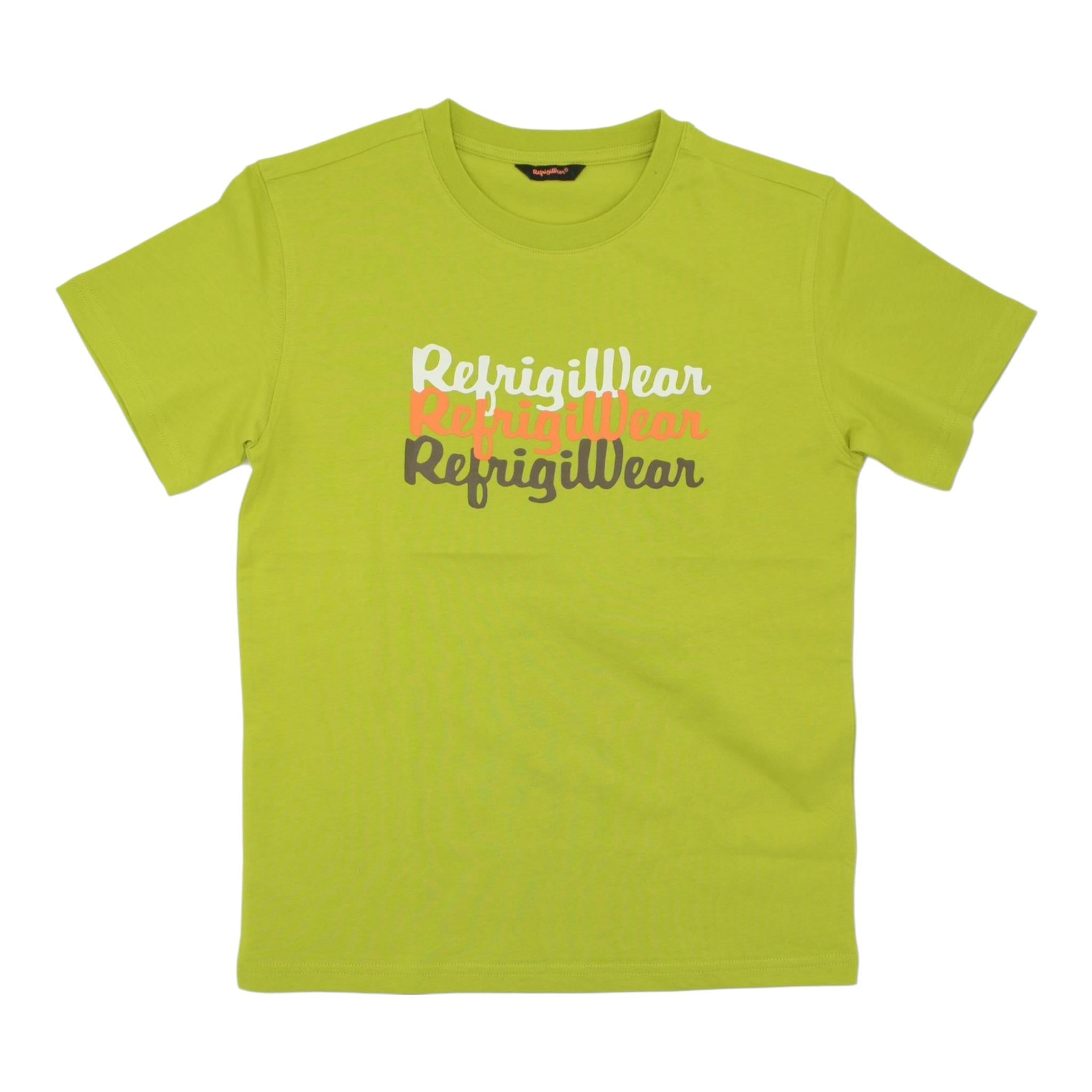 Refrigiwear T-Shirt Girocollo Tinta Unita con Stampa per Bambino 127TRMJS25 VERDE REFRIGIWEAR 