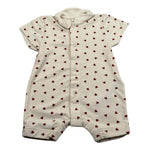 Petit Bateau Pagliaccetto Mezza Manica tinta unita Fantasia Cuori Beige per Neonata A09MW01420 BEIGE PETIT BATEAU 