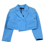 Petit Posh Giacca Crop Tinta Unita per Bambina GFBS25030GCX AZZURRO POLVERE PETIT POSH 