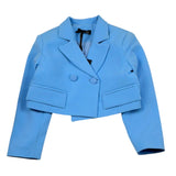Petit Posh Giacca Crop Tinta Unita per Bambina GFBS25030GCX AZZURRO POLVERE PETIT POSH 