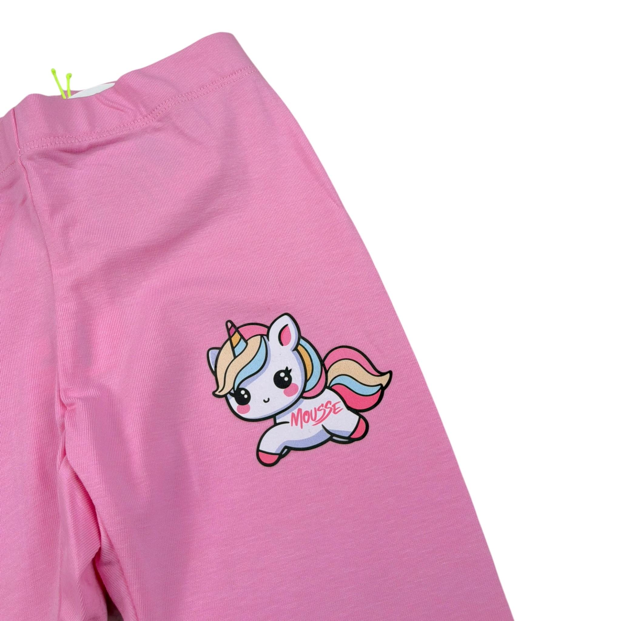 Mousse Leggins Tinta Unita con Stampa per Bambina UNILEOPINKL ROSA MOUSSE 