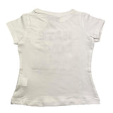 Odi Et Amo T-Shirt Girocollo Tinta Unita Con Stampa Bianco Per Bambina
