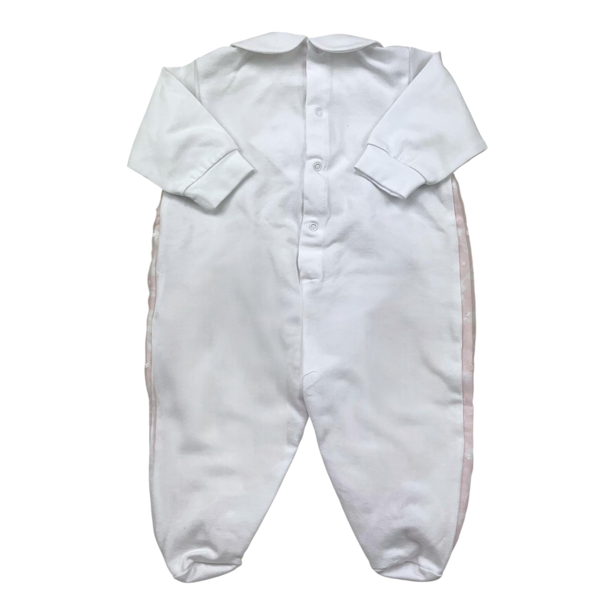 La Sartoria Dei Piccoli Tutina Bicolore con Tulle per Neonata LT008 BIANCO/ROSA LA SARTORIA DEI PICCOLI 
